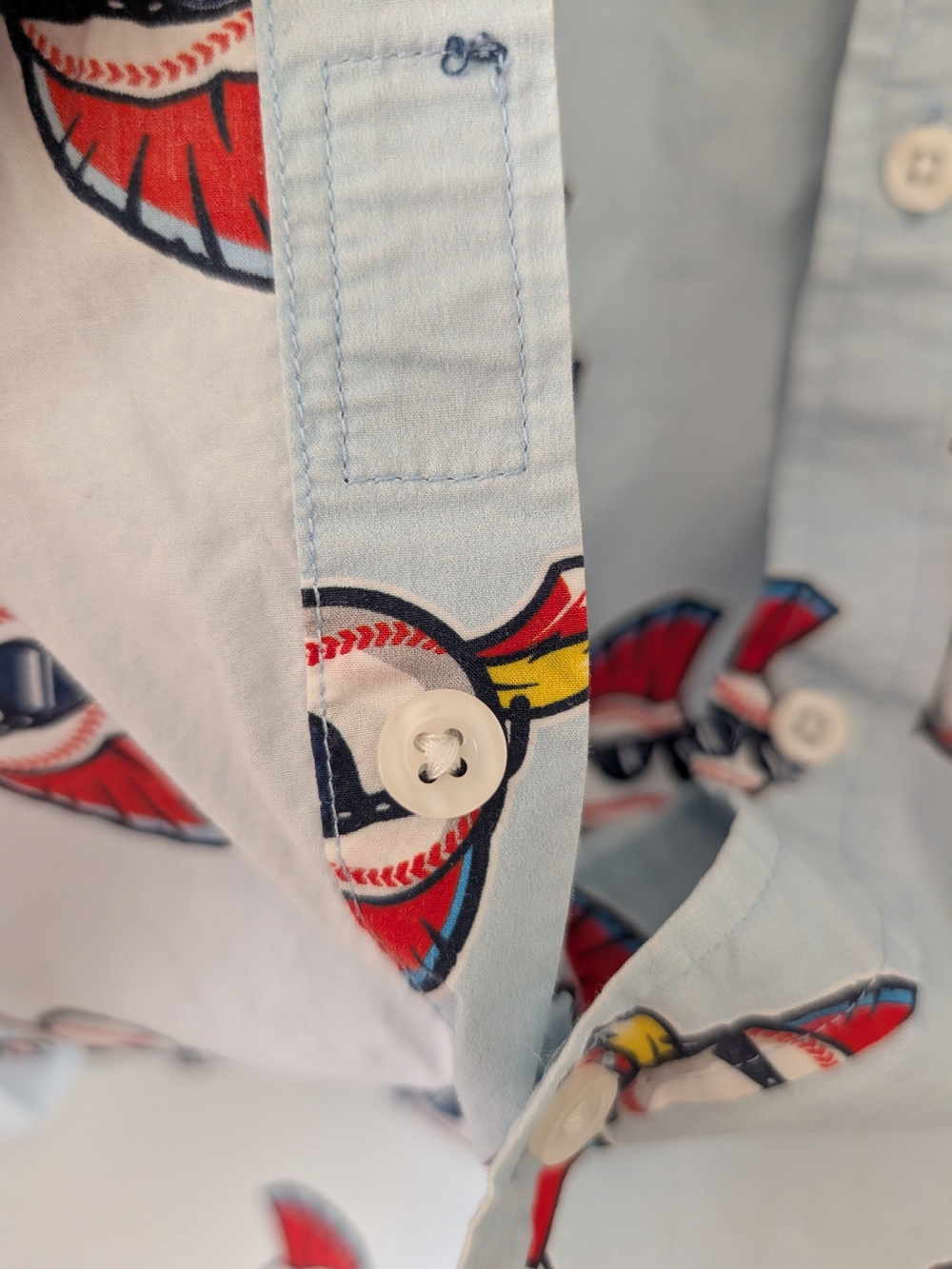 Baseballism Mens Large Blue Major League Wild Thing Button Down Shirt - Picture 3 of 8